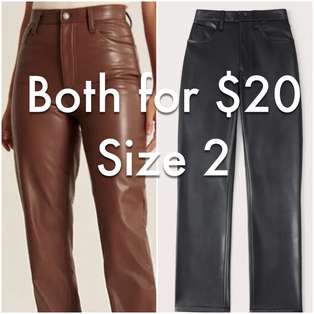 Abercrombie & Fitch 90’s Straight Ultra High Rise Leather Pants Size 26 (size 2)